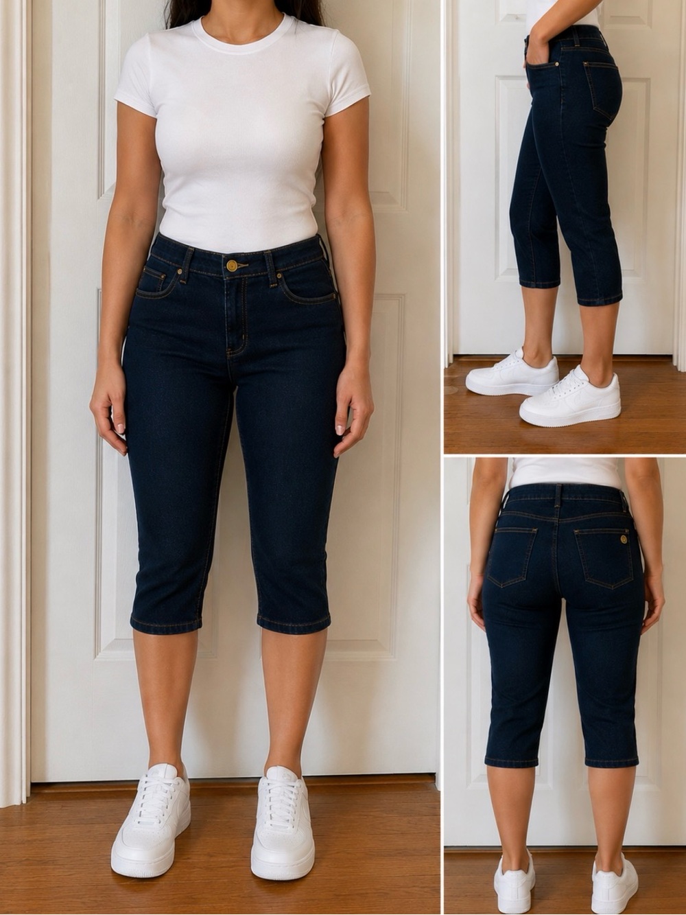 Michael Kors Dark Blue Cropped Capri Jeans